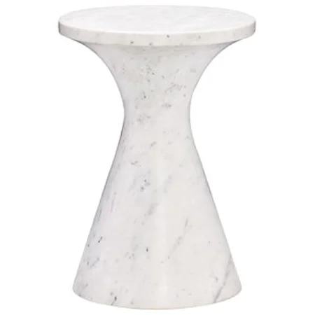 White Marble Drink Table 